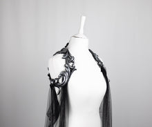 Load image into Gallery viewer, Long Black Tulle Cape Harness