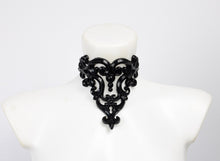 Load image into Gallery viewer, Choker necklace made from black sculpted  latex. Composed of baroque style 3D ornaments.
