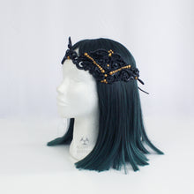 Load image into Gallery viewer, Black Latex Filigree Circlet Crown