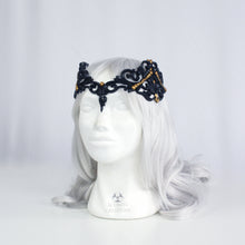 Load image into Gallery viewer, Black Latex Filigree Circlet Crown