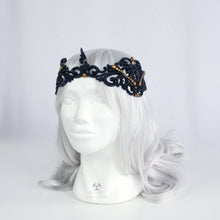 Load image into Gallery viewer, Black Latex Filigree Circlet Crown