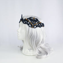 Load image into Gallery viewer, Black Latex Filigree Circlet Crown