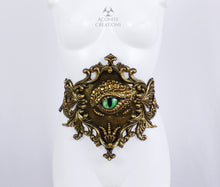 Load image into Gallery viewer, Gold Latex 'Oculus Draconis' Filigree Belt