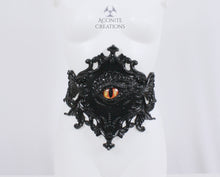 Load image into Gallery viewer, Black Latex 'Oculus Draconis' Filigree Belt