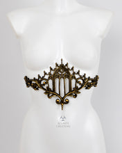 Load image into Gallery viewer, Gold Latex Gothic Arch Window Belt