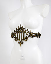 Load image into Gallery viewer, Gold Latex Gothic Arch Window Belt