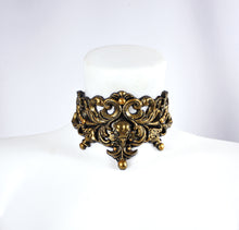 Load image into Gallery viewer, Gold Bird Skull Latex Filigree Choker