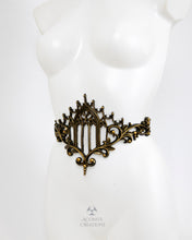 Load image into Gallery viewer, Gold Latex Gothic Arch Window Belt