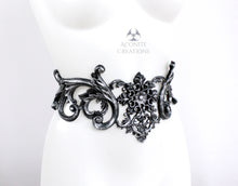 Load image into Gallery viewer, Silver Latex Filigree Belt
