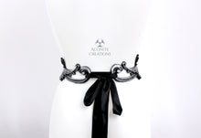 Load image into Gallery viewer, Silver Latex Filigree Belt