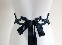 Load image into Gallery viewer, Black Latex Filigree Belt