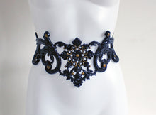 Load image into Gallery viewer, Black Latex Filigree Belt