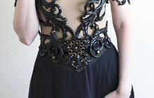 Load image into Gallery viewer, Black Latex Filigree Belt