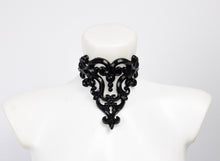 Load image into Gallery viewer, Choker necklace made from black sculpted  latex. Composed of baroque style 3D ornaments.
