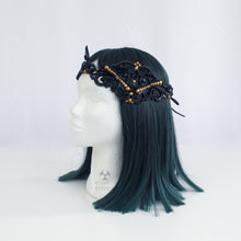 Load image into Gallery viewer, Black Latex Filigree Circlet Crown
