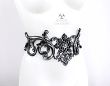 Load image into Gallery viewer, Silver Latex Filigree Belt
